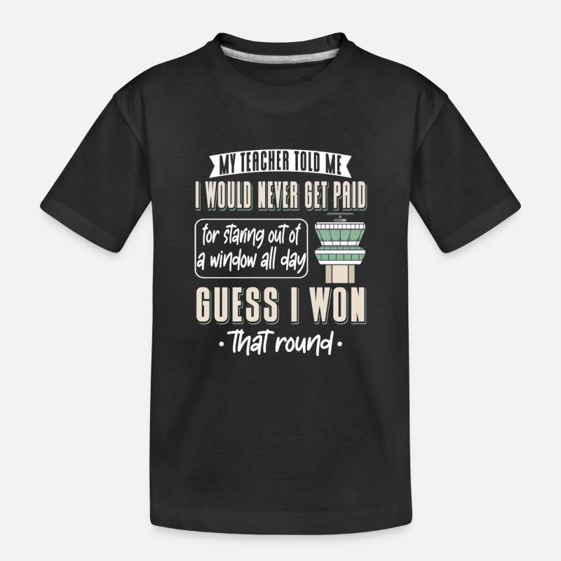 Air Traffic Controller - Kinder Premium Bio T-Shirt - Schwarz