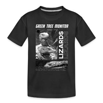 Grüner Baum Monitor Streetwear Reptilienpfleger - Kinder Premium Bio T-Shirt - Schwarz - Vorne