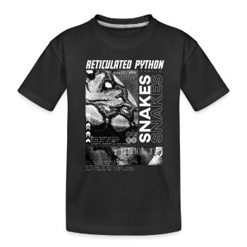 Gardien de reptiles streetwear en python réticulé - T-shirt bio Premium Enfant - noir - Devant