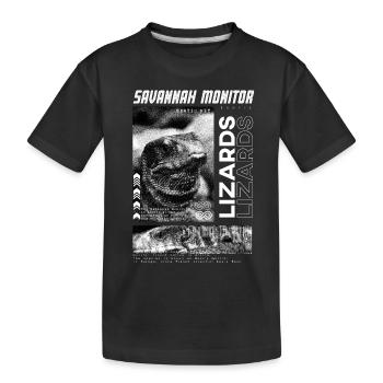 Savannah Monitor Modern Streetwear Reptilienpfleger - Kinder Premium Bio T-Shirt - Schwarz - Vorne