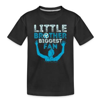 Kleiner Bruder Größter Fan Lustig Wasserball - Kinder Premium Bio T-Shirt - Schwarz - Vorne