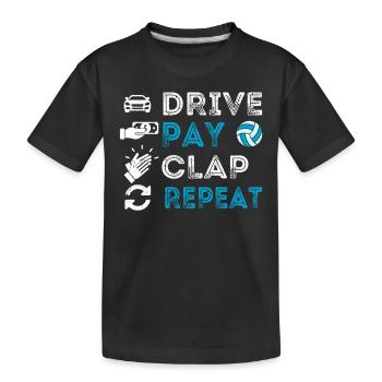 Driving, paying, clapping, repeating, eating, sleeping - Kids' Premium Organic T-Shirt - black - Front
