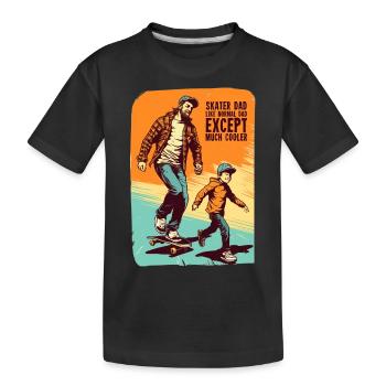 Cadeau de planche à roulettes père et fils - T-shirt bio Premium Enfant - noir - Devant