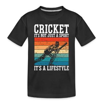 Cricket Ist Ein Lebensstil - Kinder Premium Bio T-Shirt - Schwarz - Vorne