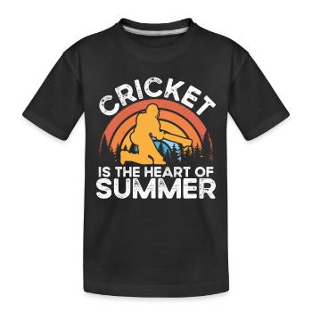 Cricket is the heart of summer - Kids' Premium Organic T-Shirt - black - Front
