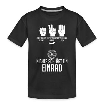 Kunstrad Fahrrad Einrad - Kinder Premium Bio T-Shirt - Schwarz - Vorne