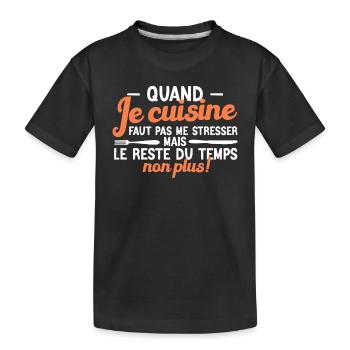 Jamais faire confiance à un chef trop maigre - T-shirt bio Premium Enfant - noir - Devant