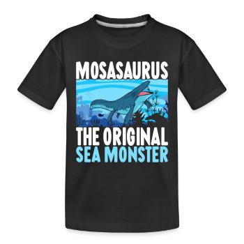 Mosasaurus Dinosaurier - Kinder Premium Bio T-Shirt - Schwarz - Vorne
