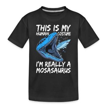 Mosasaurus Dinosaurier - Kinder Premium Bio T-Shirt - Schwarz - Vorne