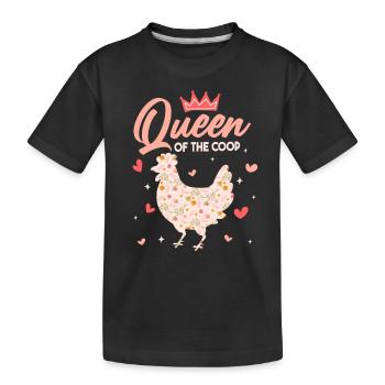 Queen Of The Coop - Kids' Premium Organic T-Shirt - black - Front