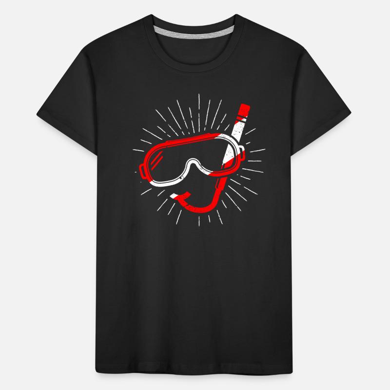 Masque de plongée Snorkel Plongeur Down Flag Plongée T-shirt bio Premium Enfant