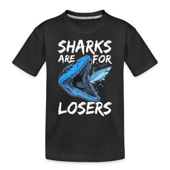 Mosasaurus Dinosaurier - Kinder Premium Bio T-Shirt - Schwarz - Vorne