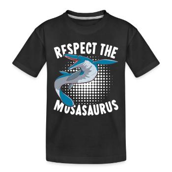 Mosasaurus Dinosaurier - Kinder Premium Bio T-Shirt - Schwarz - Vorne