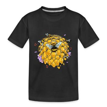 Mignon abeille abeille apiculteur bourdon ruche nid d’abeille - T-shirt bio Premium Enfant - noir - Devant