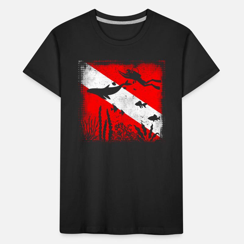 Scuba Dive Flag Deep Diving Divemaster Instructor Kids' Premium Organic T-Shirt