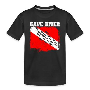 Moniteur de grotte Divemaster Instructeur de plongée profonde - T-shirt bio Premium Enfant - noir - Devant