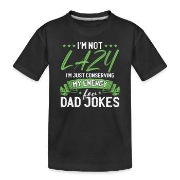 Papa Witz Lustiger Papa - Kinder Premium Bio T-Shirt - Schwarz - Vorne