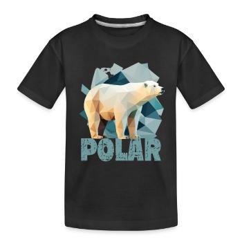 Eisbär Polarbär Naturschutz Klima - Kinder Premium Bio T-Shirt - Schwarz - Vorne