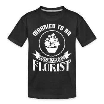 Florist Married To An Awesome Florist - Kids' Premium Organic T-Shirt - black - Front