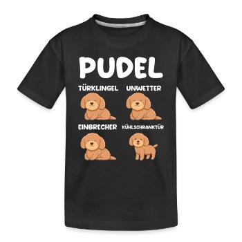 Hund Pudel - Kinder Premium Bio T-Shirt - Schwarz - Vorne