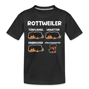 Hund Rottweiler - Kinder Premium Bio T-Shirt - Schwarz - Vorne