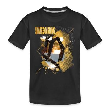 Skateboarding Skate Skater Skateboard Sk8 Gold - Kinder Premium Bio T-Shirt - Schwarz - Vorne