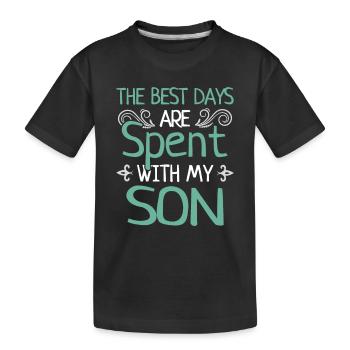 Père et fils Futurs pères Fils - T-shirt bio Premium Enfant - noir - Devant