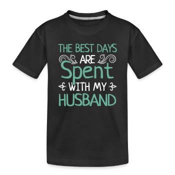 Meilleurs jours avec mari marier couple cadeau - T-shirt bio Premium Enfant - noir - Devant