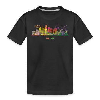 Milan skyline cityscape Milan - Kids' Premium Organic T-Shirt - black - Front