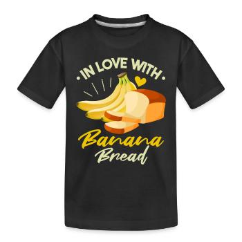 Verliebt in Bananenbrot - Kinder Premium Bio T-Shirt - Schwarz - Vorne