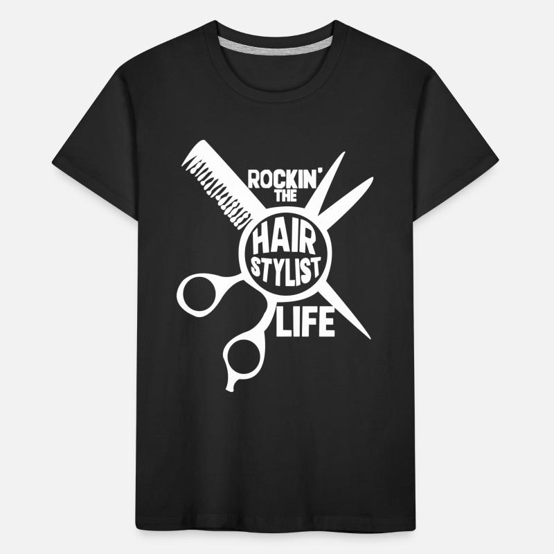 Coiffeur Ciseaux Brosse Peigne à cheveux Coiffeur T-shirt bio Premium Enfant