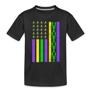 Super drapeau d’écrevisse de Mardi Gras pour Mardi Gras - T-shirt bio Premium Enfant - noir - Devant