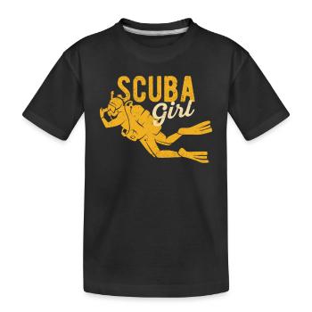 Scuba Girl Lustig Tiefseetauchen Mädchen Taucher - Kinder Premium Bio T-Shirt - Schwarz - Vorne