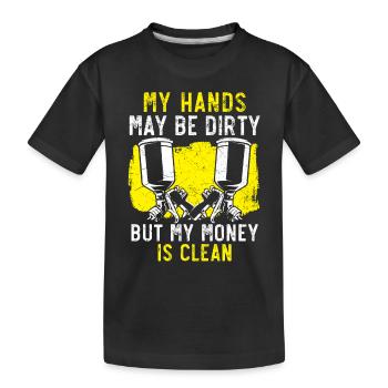 I would paint the car, spray car painter - Kids' Premium Organic T-Shirt - black - Front