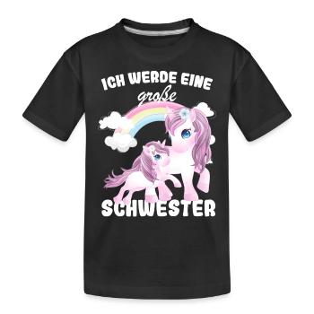 Ich Werde Eine Große Schwester 2025 - Kinder Premium Bio T-Shirt - Schwarz - Vorne