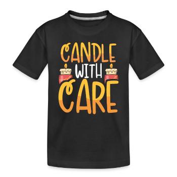 Candle with care - Kids' Premium Organic T-Shirt - black - Front