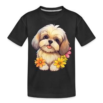 Doux Shih Tzu - T-shirt bio Premium Enfant - noir - Devant