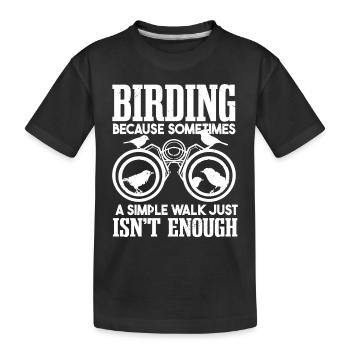 Observation des oiseaux ornithologues - T-shirt bio Premium Enfant - noir - Devant