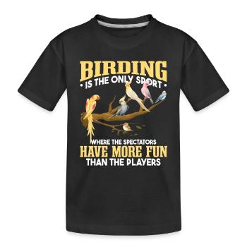 Lustiger Vogelbeobachter - Kinder Premium Bio T-Shirt - Schwarz - Vorne