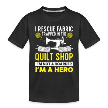 Quilting Gift Sewing Knitting Quilter - Kids' Premium Organic T-Shirt - black - Front
