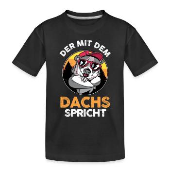 Tiermotiv Dachs - Kinder Premium Bio T-Shirt - Schwarz - Vorne