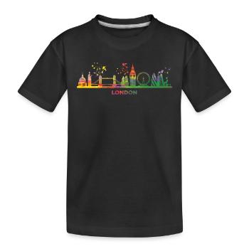 Londoner Skyline London - Kids' Premium Organic T-Shirt - black - Front