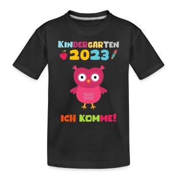 Kindergarten 2023 Ich Komme Jungen Kita Geschenk - Kinder Premium Bio T-Shirt - Schwarz - Vorne