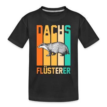 Tiermotiv Dachs - Kinder Premium Bio T-Shirt - Schwarz - Vorne