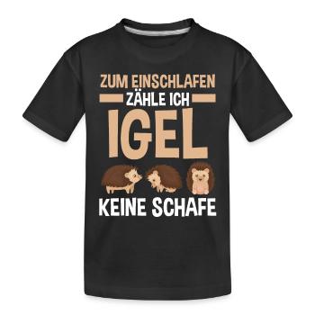 Tiermotiv Igel - Kinder Premium Bio T-Shirt - Schwarz - Vorne