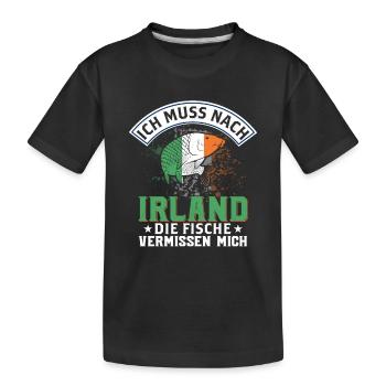 Ich Muss Nach Irland Die Fische Vermissen Mich - Kinder Premium Bio T-Shirt - Schwarz - Vorne