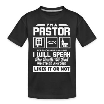 Pastor Pastor Love People - Kids' Premium Organic T-Shirt - black - Front