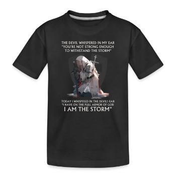 Christlicher Bibelvers Religiöses Kreuz Anime Cool - Kinder Premium Bio T-Shirt - Schwarz - Vorne
