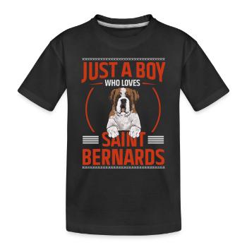 St. Bernard St. Bernard Dog Dog - Kids' Premium Organic T-Shirt - black - Front
