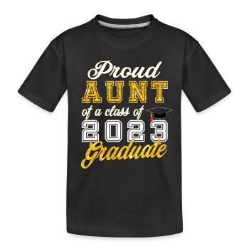 Graduation 2023 - Fière tante d’une promotion de 2023 - T-shirt bio Premium Enfant - noir - Devant